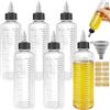 Realure 6 Pcs Bottiglia Squeeze di Plastica Riutilizzabili, 250ml 8oz Biberon Cucina con Scala e Tappo a Torsione, Flacone Dosatore Olio da Cucina Trasparente Bottiglia per Olio, Condimenti, Salsa
