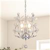 Ganeed Lampadari Plafoniera K9 Cristallo Lampada a sospensione moderna per camera da letto Sala da pranzo Corridoio Cucina Lounge Pianerottolo argento 3 luci