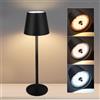 VARICART Lampada da tavolo senza fili, 5000 mAh, regolabile 22,4-50,8 cm | Ricaricabile, 285 lm, dimmerabile 10-100%, 3 temperature di colore, touch, corpo in ferro IP54, terrazzo, camera e scrivania