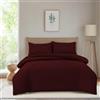 Hadi London Set copripiumino in microfibra, per letto singolo, matrimoniale, king size, morbido, traspirante, con 2 federe coordinate (rosso, king size)