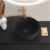 evineo ineo6 lavabo da appoggio Ø 41,5 A: 13,5 cm, con superficie facile da pulire, BE0936BM, ineo6 nero opaco [Lavabi > Lavabi da Appoggio]