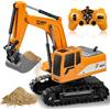 Daioller Escavatore da costruzione - telecomandato per bambini 3+, RC idraulico con ricaricabile/60+minuti, gira a 680 gradi, pala metallica, luci, suoni