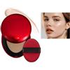 SONGVISON Fondotinta Super Fit Cushion Texture leggera, finitura semi-opaca Copertura costruibile per 72 ore.impermeabile, trucco trasparente Red+Shell+Air si concentra sul mantenimento di un'ottima copertura