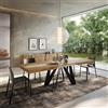 Mobili Fiver, Tavolo Allungabile Romina 140(220) x90 cm, Rovere Rustico con Gambe in Ferro Nere, per 6-10 persone, Tavolo Cucina, Soggiorno, Made in Italy