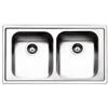 Apell PRONTA CONSEGNA - SPEDIZIONE IMMEDIATA Lavello da Incasso 2 Vasche Semifilo 86 x 50 cm Acciaio Inox Linear Apell LN862IBC
