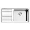 Apell PRONTA CONSEGNA - SPEDIZIONE IMMEDIATA Lavello da Incasso 1 Vasca con Gocciolatoio a Sinistra 100 x 50 cm Semifilo Acciaio Inox Linear plus Apell LNP1001ILBC