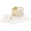 Casatessile Set Lavette Bagno con Cestino Dallas Asciugamani Ospiti, Lavette Spugna Cotone per Viso Bidet, Bambini - Panna