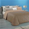 Clara Home Milano CLARA HOME Trapunta Matrimoniale 2 Piazze Invernale 300gr/mq Double Face Color Cammello/Marrone, Piumone in Soffice Velluto Manopesca, Made in Italy