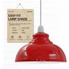 DC VOLTAGE Paralumi industriali stile retrò per lampade a sospensione, forma a cupola curva in metallo, facili da montare per apparecchi di illuminazione da soffitto. (Rosso)