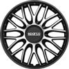 Sparco Set 4 copricerchi 15 pollici copriruota auto roma spc1596svbk argento nero