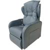 Poltrona jolly con recliner e alzata elettrica in tessuto blu, 75x85x108 cm