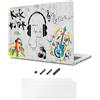 TeDaWen Custodia compatibile con MacBook Air 13,6 pollici 2022-2025 Modello A3240 M4 A2681 A3113 M3 M2 Chip, stampato modello duro Shell Laptop Skin per MacBook Air 13,6 - Graffiti musicali