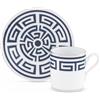 GINORI 1735 TAZZA CAFFE CON PIATTINO, LABIRINTO BLU ZAFFIRO