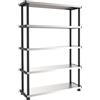TERRY Scaffale in kit 5 ripiani MP Shelf 120R L 120 x P 45 x H 185 cm nero, portata per ripiano 120 kg
