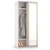 TERRANEO Armadio per vestiti con porta scorrevole bianco L 90 x P 45 x H 195 cm