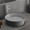 Ideal Standard Lavabo da appoggio IDEAL STANDARD tondo in ceramica cemento grigio piletta non inclusa