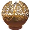 LE COQ PORCELAINE Atlantis sfera braciere con decoro foglie acciaio corten Ø cm 60