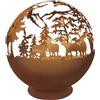 LE COQ PORCELAINE Atlantis sfera braciere con decoro foresta acciaio corten Ø cm 60