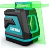 Kiprim Livella Laser, Kiprim LV8D Laser Autolivellante a Raggio Verde Laser con Visibilità Migliorata, 5 Linee Laser, Modalità Manuale/Autolivellamento/Impulso(Batteria Inclusa)