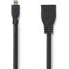 Nedis Cavo di prolunga HDMI ad alta velocità con Ethernet HDMI Micro maschio - HDMI femmina 0,2 m nero