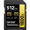 Lexar Professional Gold Scheda SD UHS-II - R280/W205 MB/s - 512GB - V60
