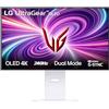 LG UltraGear OLED 32GS95UV Monitor Gaming 32, UHD 4K (3840x2160) 240Hz, 480Hz in FHD con Dual Mode, 0,03ms (GtG), G-Sync, FreeSync Premium Pro, HDR 400 True Black, HDMI 2.1, DisplayPort, Bianco