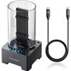 GRAUGEAR Docking station SSD M.2 NVMe da 40 Gbps, base docking esterna USB4 con ventola di raffreddamento, supporto UASP Trim, compatibile con Thunderbolt 4/3, chip ASM2464PD [G-M2DK-U4-40G]