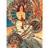 Wee Blue Coo Painting Mucha Nouveau Woman Spring Floral Art Print Poster Wall Decor 12X16 Inch Pittura Donna Primavera Manifesto Parete