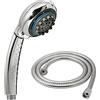 GEDY G-Speedy 00, Doccetta per Doccia Universale con 8 getti Cromo, Soffione Doccia Flessibile 150 cm con Finitura cromata, 2 Anni di Garanzia, Filtro Doccia Incluso
