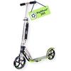 HUDORA Monopattino BigWheel 205 - in alluminio resistente - Monopattino pieghevole regolabile con cavalletto - sportivo per bambini e adulti fino a 100 kg - grigio/verde
