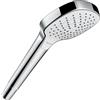 hansgrohe Croma Select E - Doccetta per doccia, Doccino con 3 getti, Soffione doccia quadrato (110 x 110 mm) con funzione anticalcare, bianco/cromo, 26812400