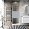 Leroy Merlin Porta doccia battente Record L 96 x H 195 x P 0.6 cm in vetro smerigliato profilo bianco