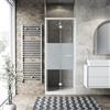 Leroy Merlin Porta doccia pieghevole Record L 96 x H 195 x P 0.6 cm in vetro smerigliato profilo bianco