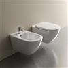 Ideal Standard Coppia sanitari sospesi scarico a parete IDEAL STANDARD Idealmood lucido WC: P 53.5 x L 36.5 x H 33.5 cm, bidet: P 53 x L 36 x H 30 cm