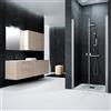 Leroy Merlin Porta doccia battente Glam L 141 x H 200 x P 0.6 cm in vetro vetro senza finitura / trasparente profilo argento