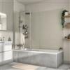 SENSEA Parete vasca con 2 pannelli Essential H 140 cm, Vetro di sicurezza 5 mm trasparente