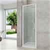 SENSEA Porta doccia battente Easy L 80 x H 190 x P 0.6 cm in vetro vetro senza finitura / trasparente profilo cromo