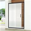 SENSEA Porta doccia scorrevole Easy L 120 x H 190 x P 0.6 cm in vetro smerigliato profilo nero