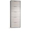 TERRANEO Scarpiera 5 ante a ribalta singola prof L 67 x H 184 x P 18 cm 15 paia, larice