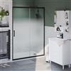 SENSEA Porta doccia scorrevole Easy L 140 x H 190 x P 0.6 cm in vetro smerigliato profilo nero