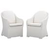 NATERIAL Poltrona da giardino con cuscino bianco e braccioli Luma NATERIAL da 2 posti, struttura in alluminio seduta in rattan sintetico bianco, L 57 x H 88 x P 59.5 cm, set da 2 pezzi