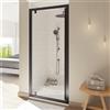 SANYCCES Porta doccia battente Style L 100 x H 200cm, Sp. 8 mm in vetro profilo nero