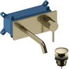 SANYCCES Rubinetto per lavabo a canna media getto laminare cristallino LOOP oro spazzolato lucido SANYCCES