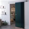 Leroy Merlin Porta scorrevole Fumè satin in alluminio nero, L 96 x H 215 cm, con binario Alu Reversibile