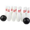 Set da bowling per bambini, gioco per famiglie, 10 birilli e 2 palline per