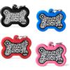 MyFamily Medaglietta per Cani QR Code Hushtag Osso Alluminio Nero, nero-con-gomma-blu