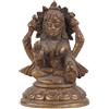 IS Finitura Anticata Fatto a Mano Ottone Divinità Laxmi Statua Su Lotus Basamento