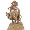 IS Fatto a Mano Ottone IN Piedi Krishna Plying Flauto Con Suo Mucca Figurina Statua
