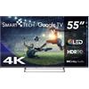 Smart Tech Smart TV 55" 4K Ultra HD QLED Google TV Classe E Grigio 55QG02V