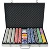 vidaXL Set da Poker con 1000 Chips Laser Alluminio